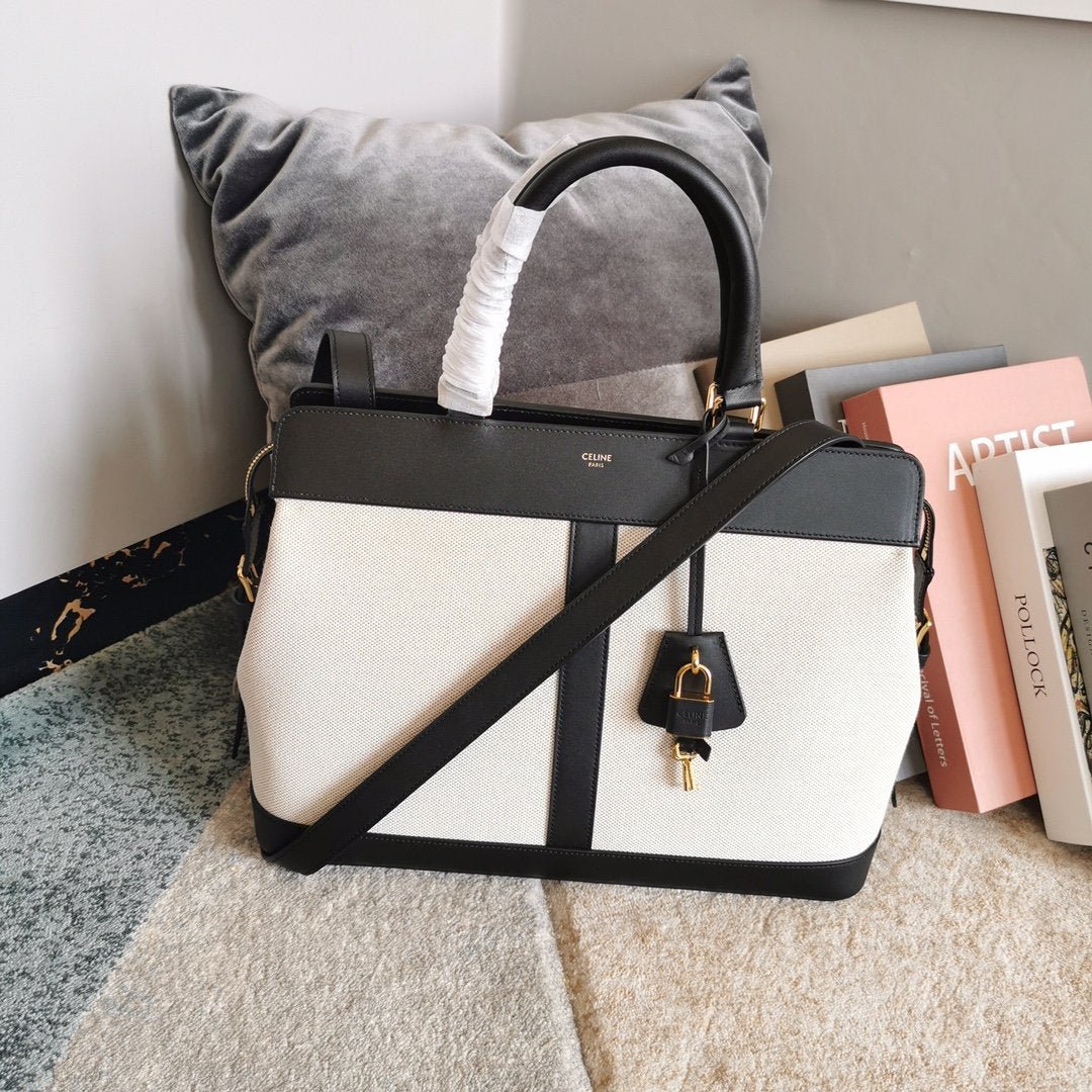 BOLSO CABAS DE FRANCE MEDIANO DE TEJIDO Y PIEL CELINE