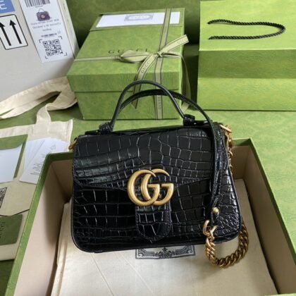 Bolso con asa superior GG Marmont python GUCCI