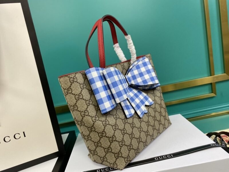 Tote Infantil GG con Lazo de Cuadros GUCCI - Imagen 17