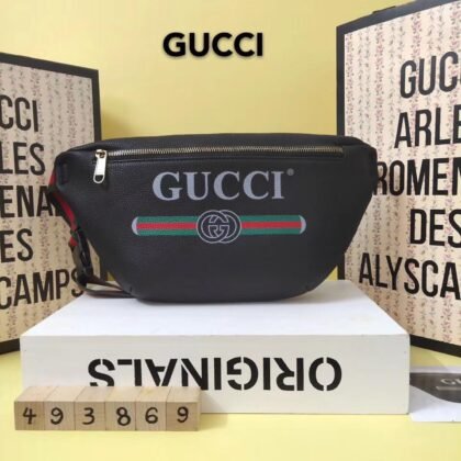 Riñonera de Piel con Estampado Gucci