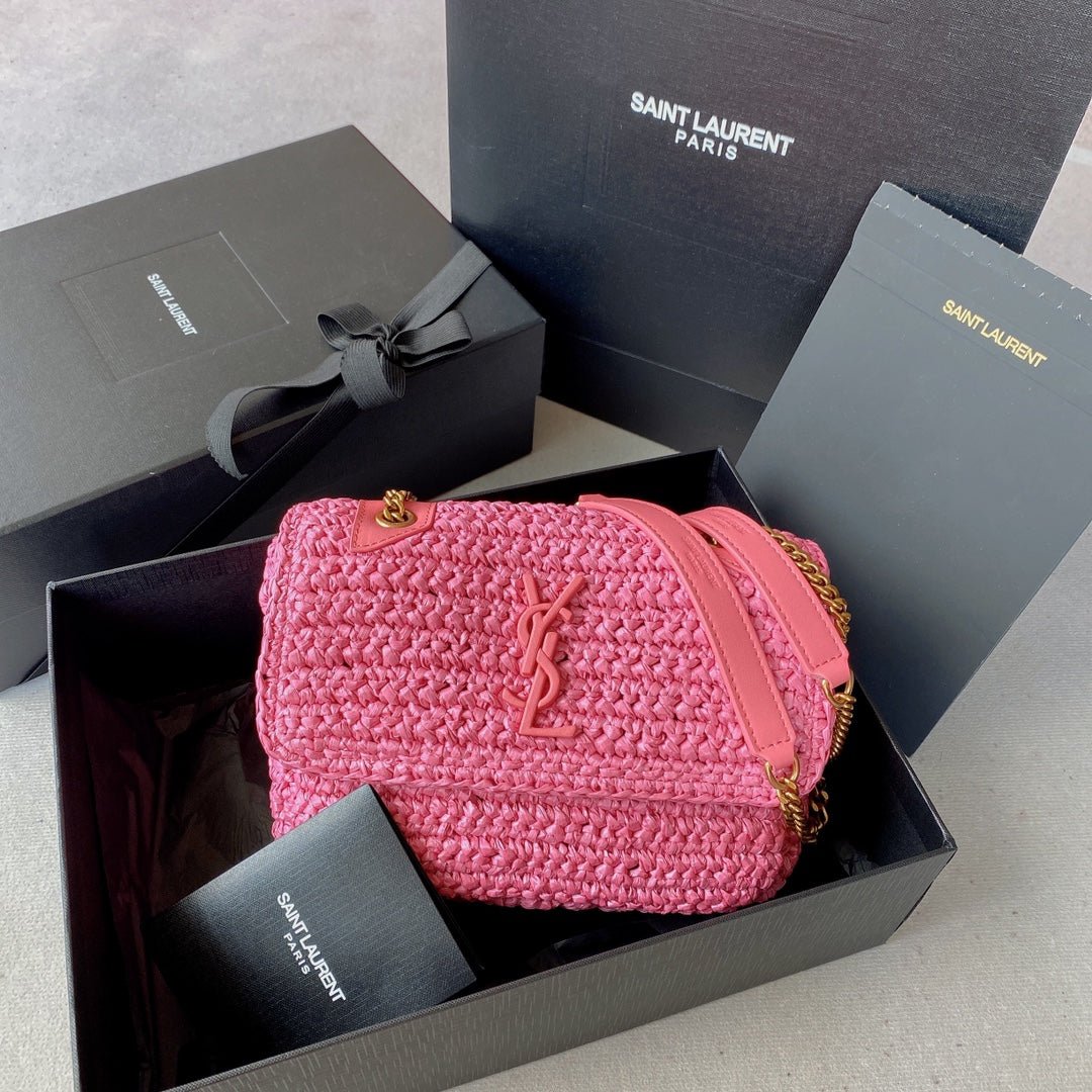 Bolso Riki de Rafia y Piel YSL