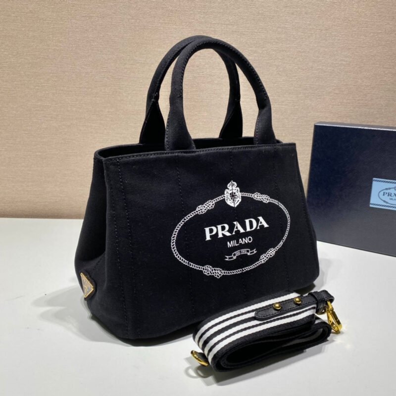 Bolsa tote de tejido estampado PRADA - Imagen 3