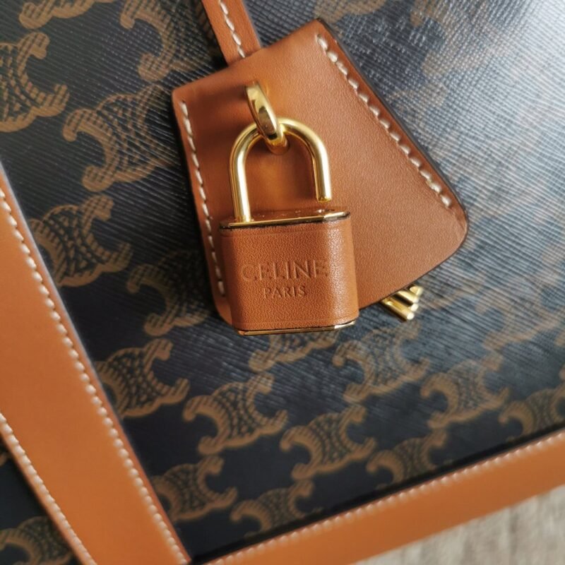 BOLSO CABAS DE FRANCE MEDIANO DE LONA TRIOMPHE Y PIEL CELINE - Imagen 5