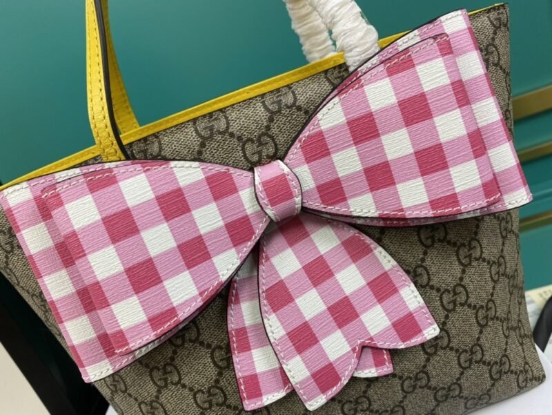 Tote Infantil GG con Lazo de Cuadros GUCCI - Imagen 13