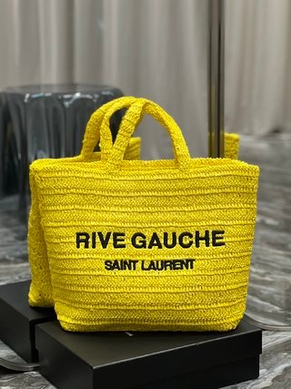 Tote Rive Gauche de efecto rafia YSL