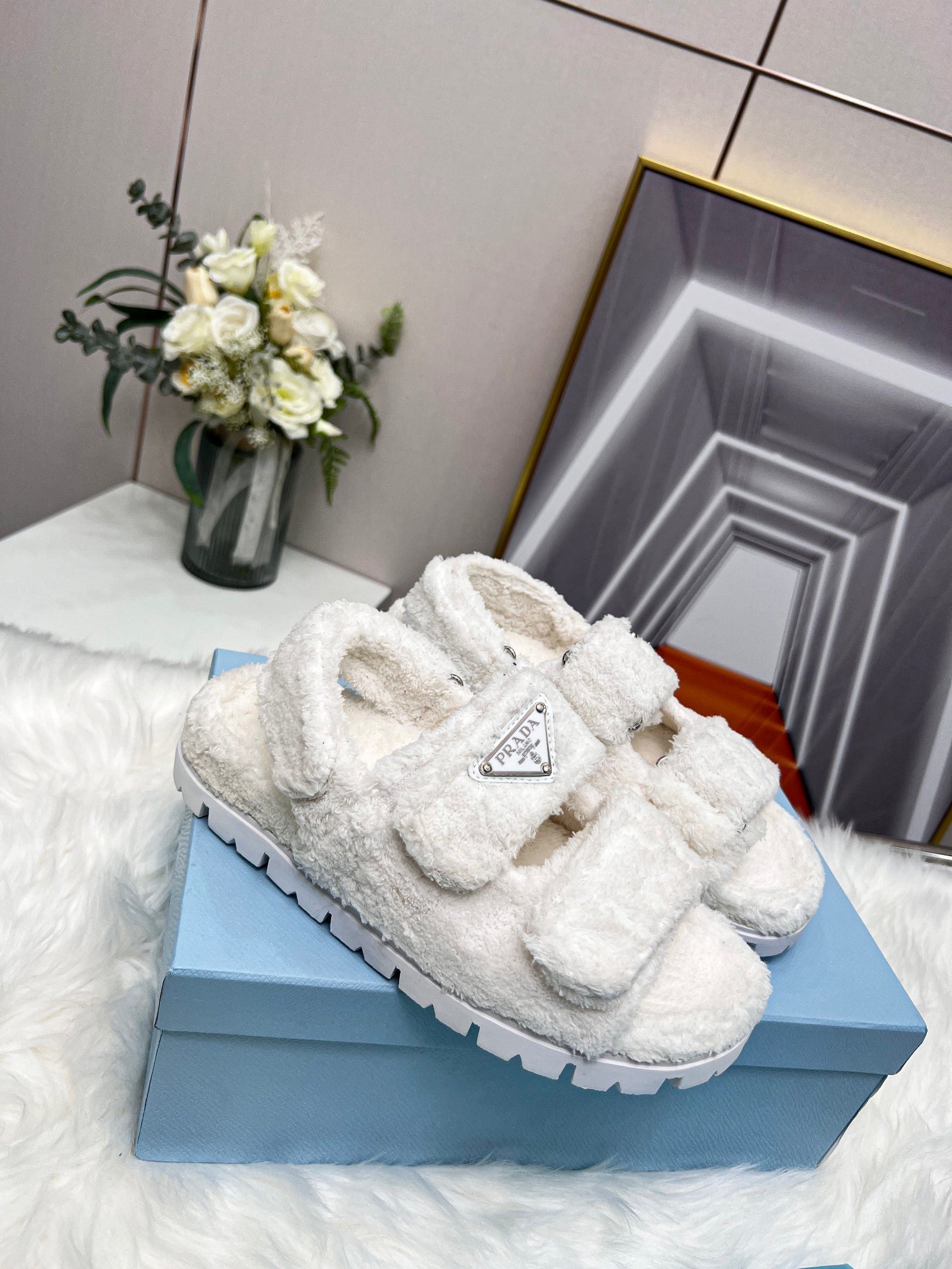 Sandalias en punto bucle PRADA