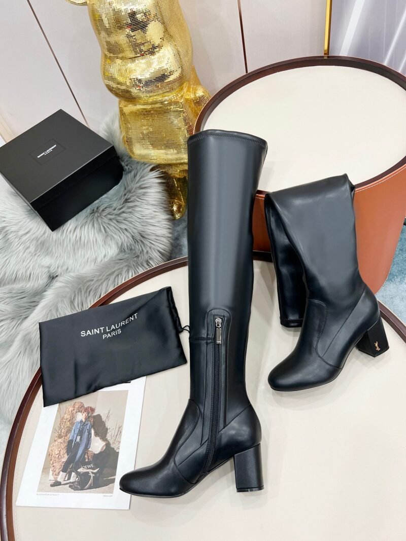 Botas Altas Lou de Piel Lisa YSL