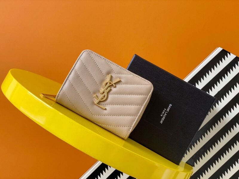 Copia de Cartera Monogram Compact de piel SAINT LAURENT