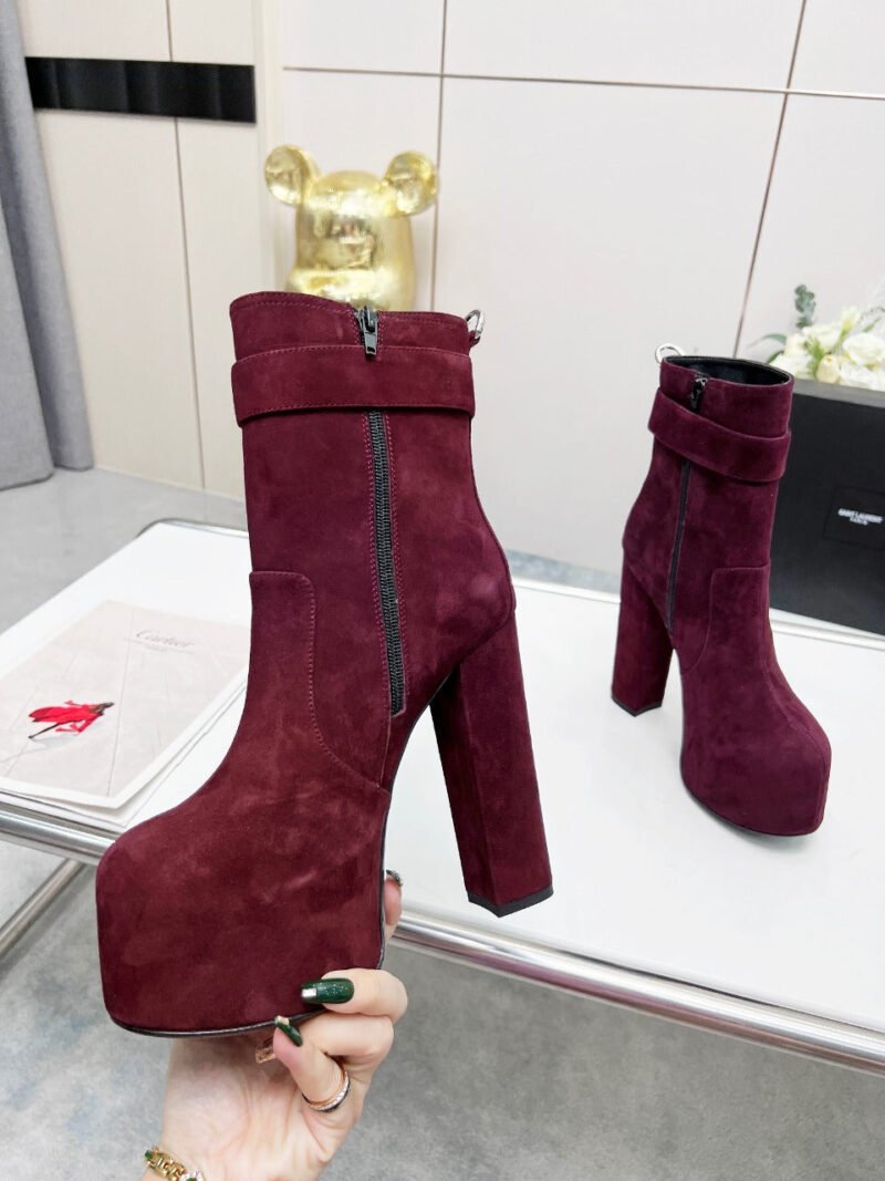 Botines Cherry de Plataforma Hebilla Piel YSL - Imagen 5