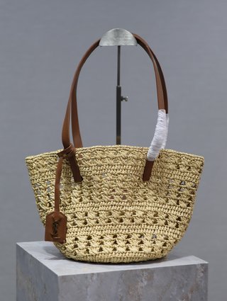 Bolso Panier de rafia YSL