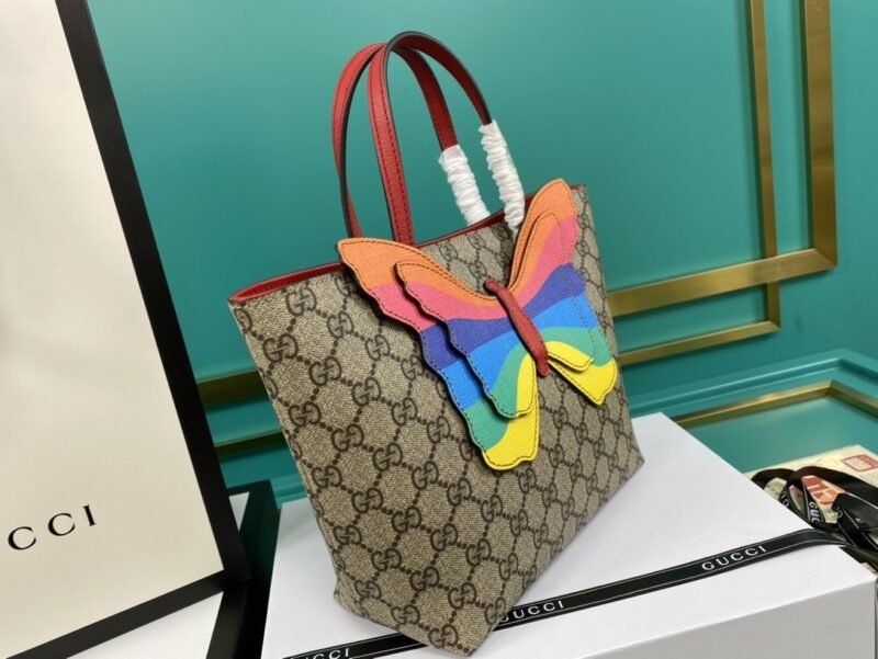 Tote Infantil GG con Mariposa Arcoíris GUCCI - Imagen 9