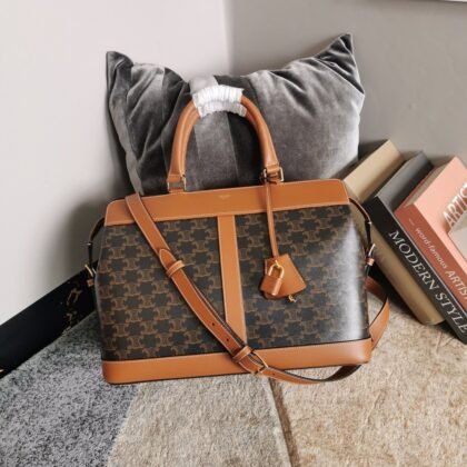BOLSO CABAS DE FRANCE MEDIANO DE LONA TRIOMPHE Y PIEL CELINE