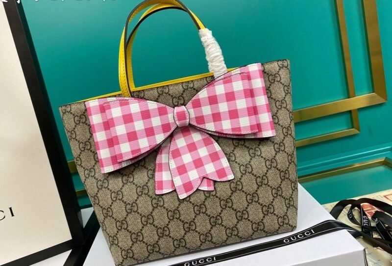Tote Infantil GG con Lazo de Cuadros GUCCI - Imagen 20