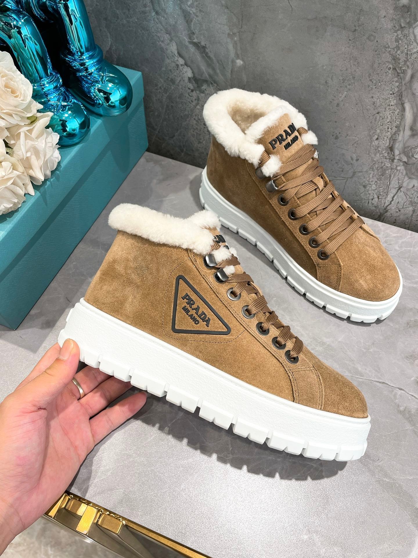 Botines con cordones de nylon PRADA