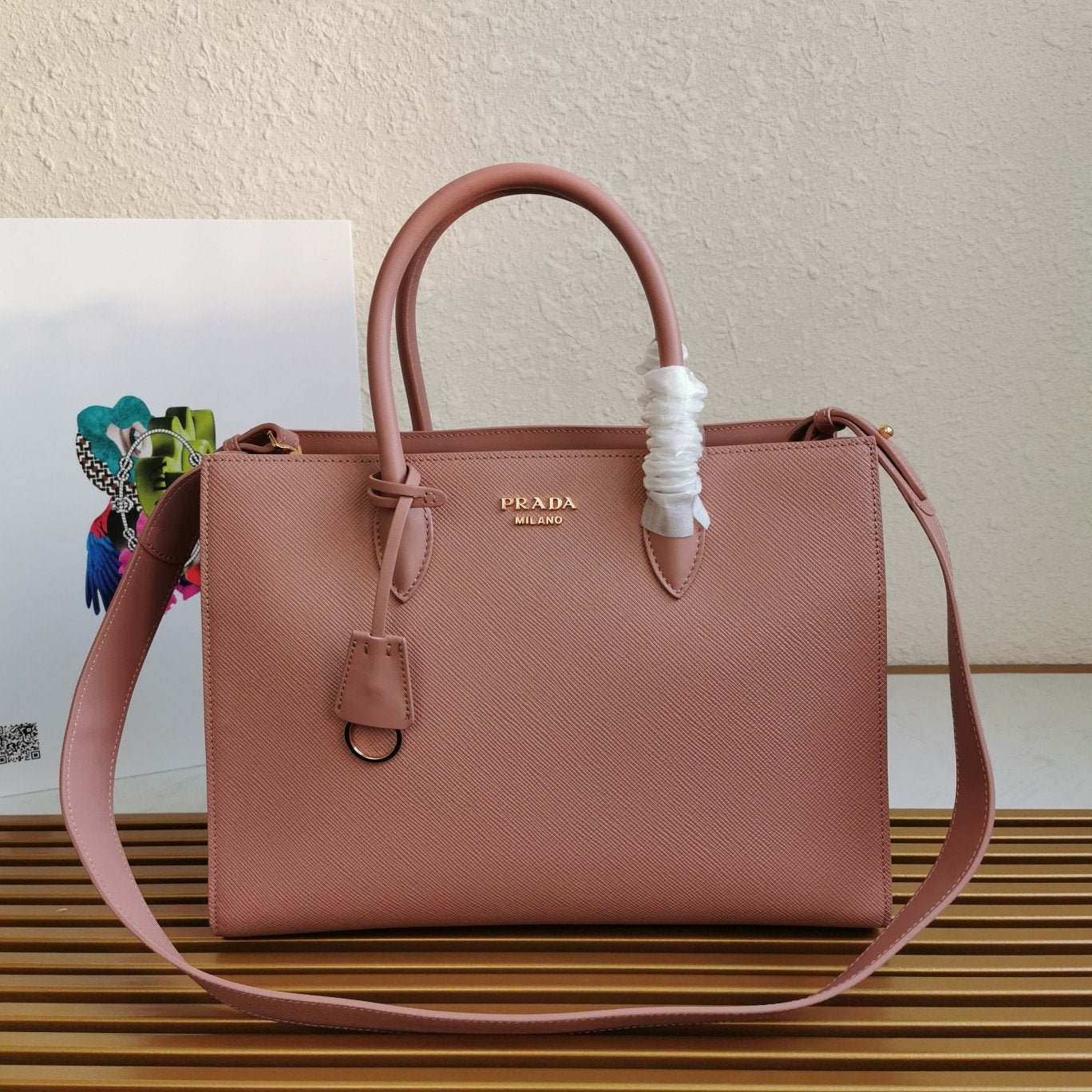 Bolso tote de piel Saffiano PRADA