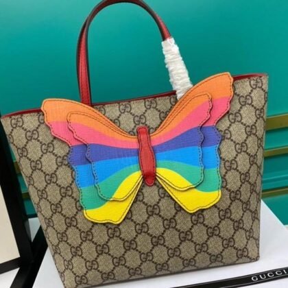 Tote Infantil GG con Mariposa Arcoíris GUCCI