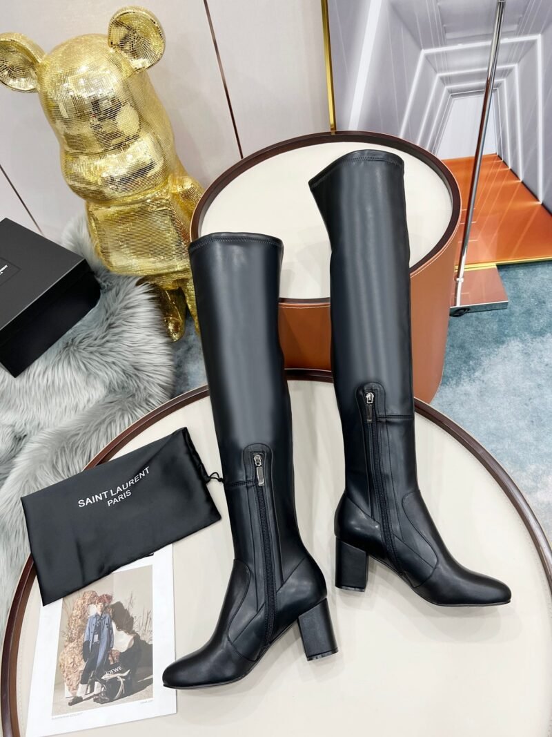 Botas Altas Lou de Piel Lisa YSL - Imagen 5