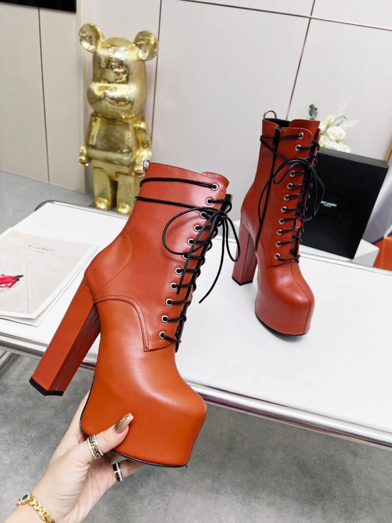 Botines Cherry de Plataforma Piel Lisa YSL - Imagen 3