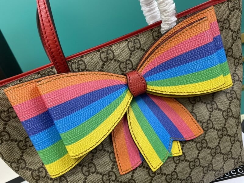 Tote Infantil GG con Lazo Arcoíris GUCCI - Imagen 4