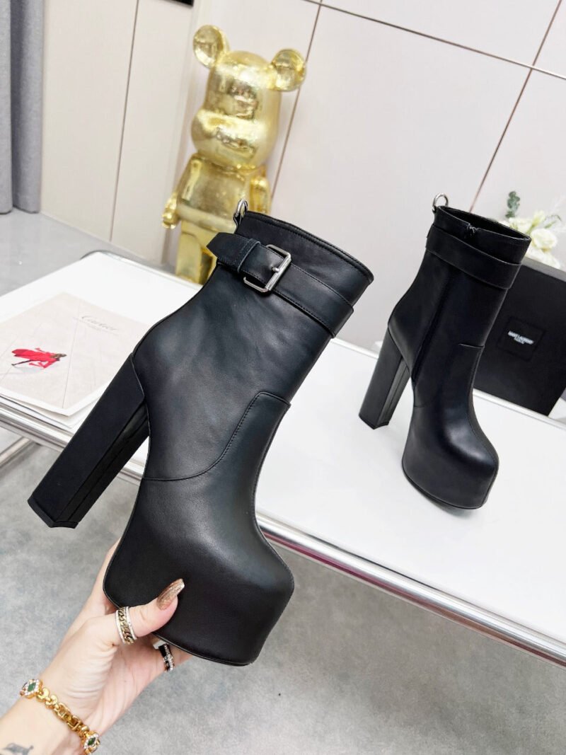 Botines Cherry de Plataforma Hebilla Piel Lisa YSL - Imagen 4
