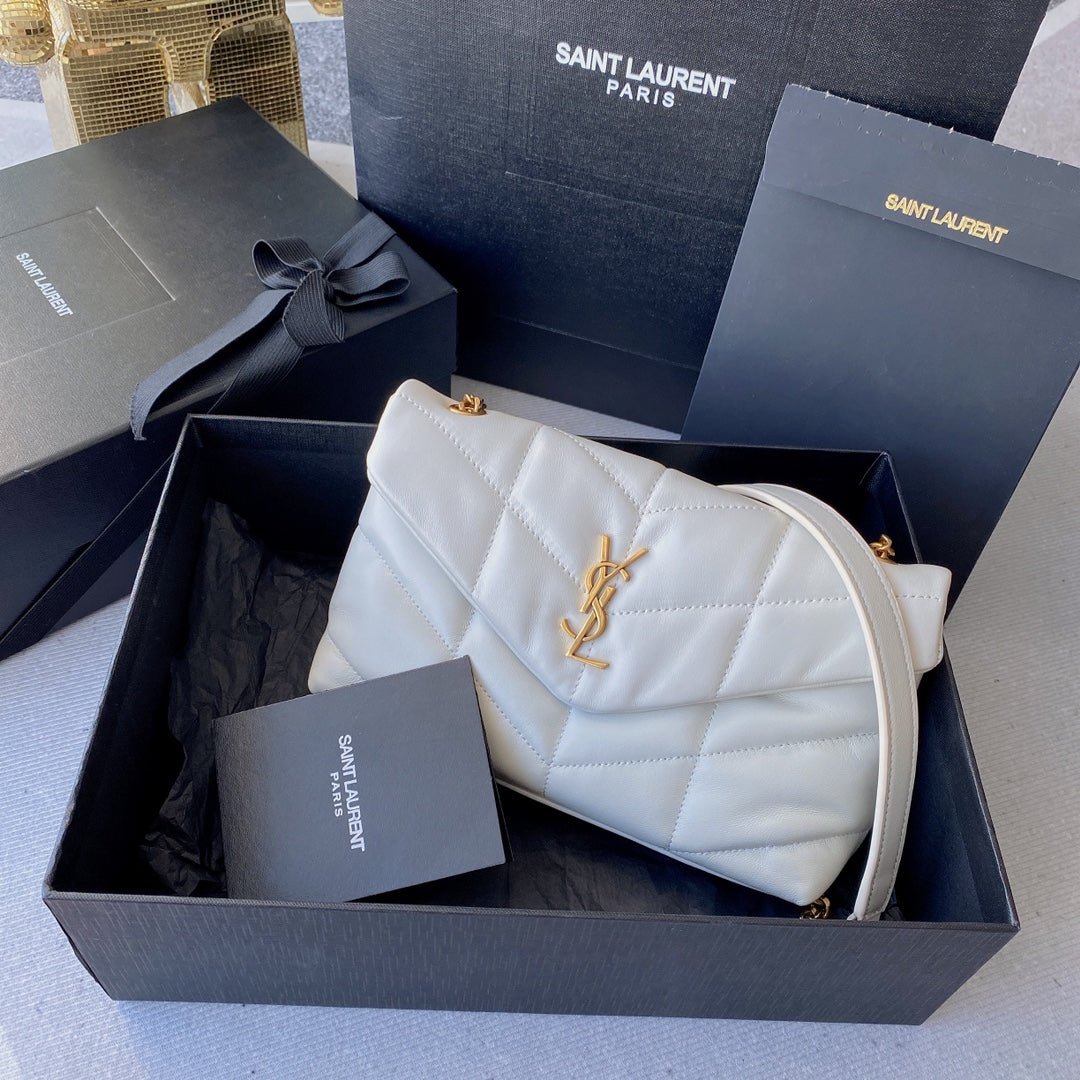 BOLSO PUFFER PEQUEÑO DE CADENA YSL