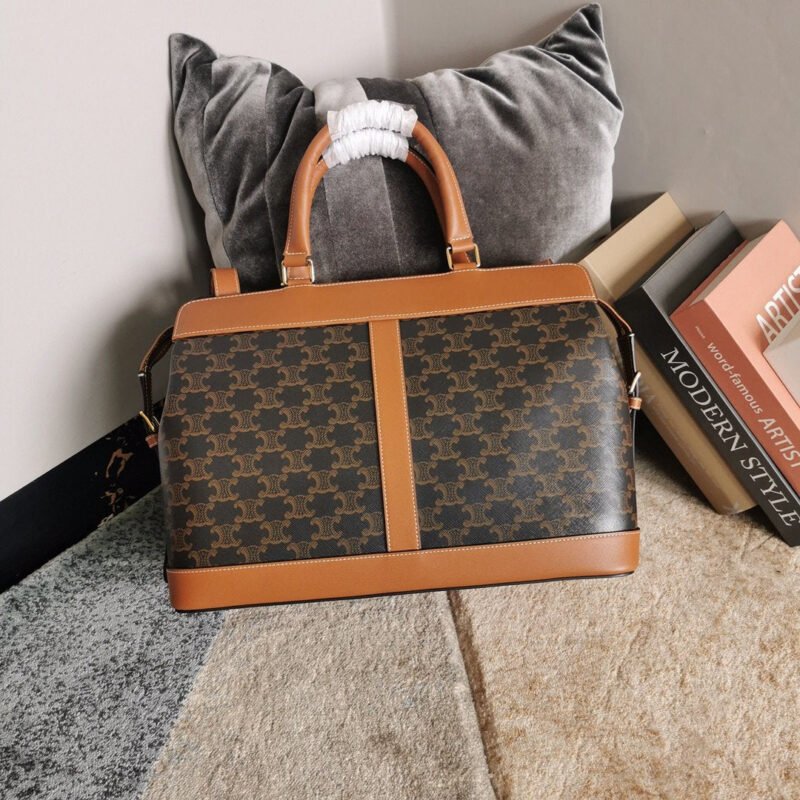 BOLSO CABAS DE FRANCE MEDIANO DE LONA TRIOMPHE Y PIEL CELINE - Imagen 3