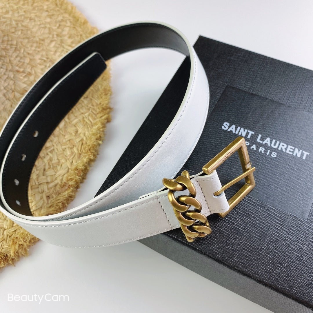 Cinturón de hebilla cuadrada YSL