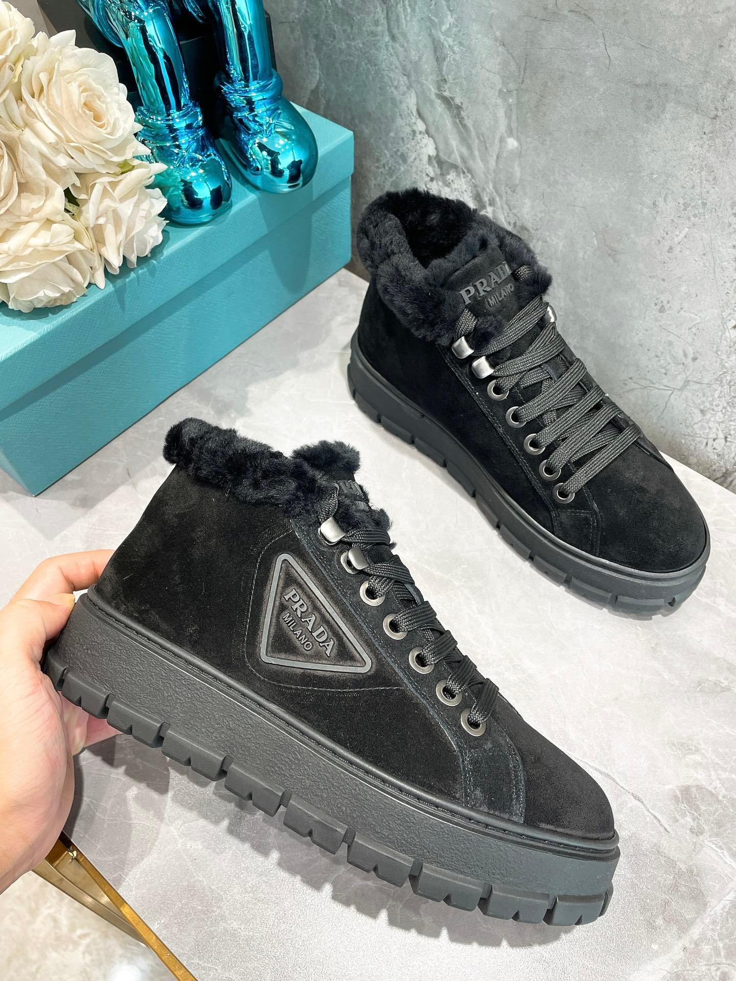 Botines con cordones de nylon PRADA