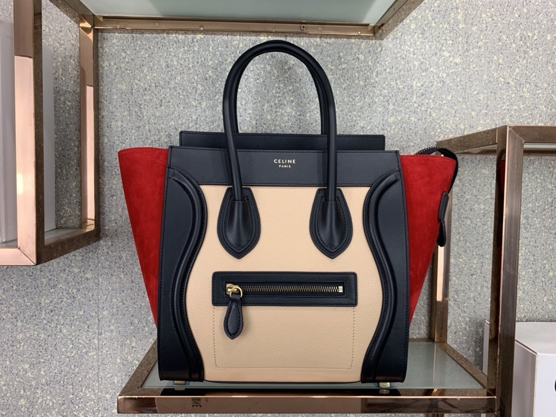BOLSO LUGGAGE MICRO DE TEJIDO Y PIEL CELINE