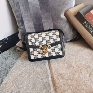 BOLSO TEEN TRIOMPHE DE TEJIDO CON BORDADO TRIOMPHE Y PIEL CELINE