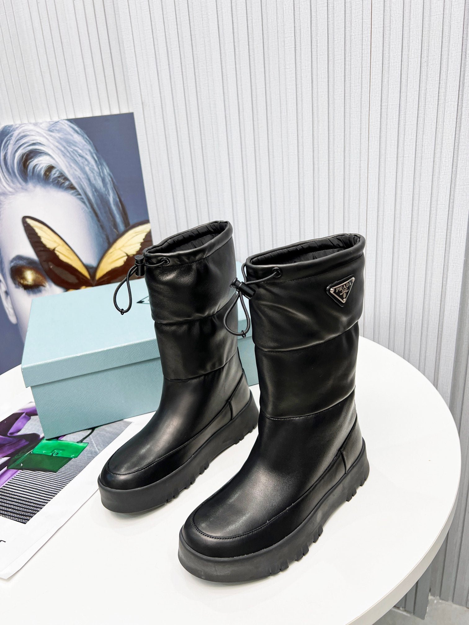 Botas de piel con plataforma PRADA