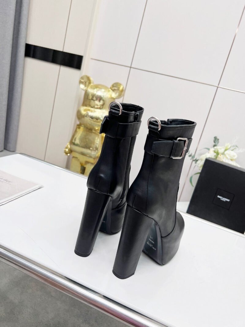 Botines Cherry de Plataforma Hebilla Piel Lisa YSL - Imagen 6