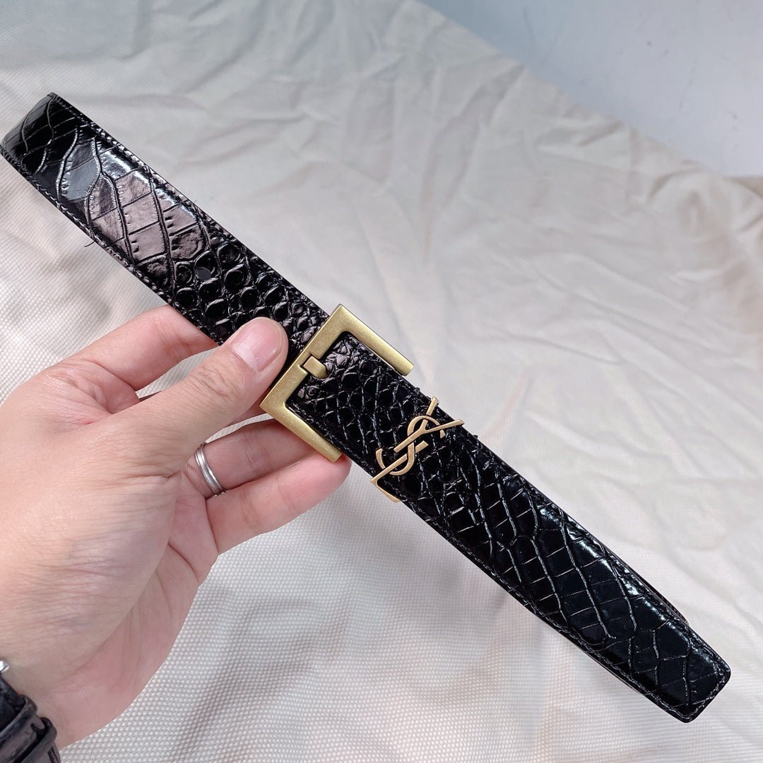 Cinturón de hebilla cuadrada YSL