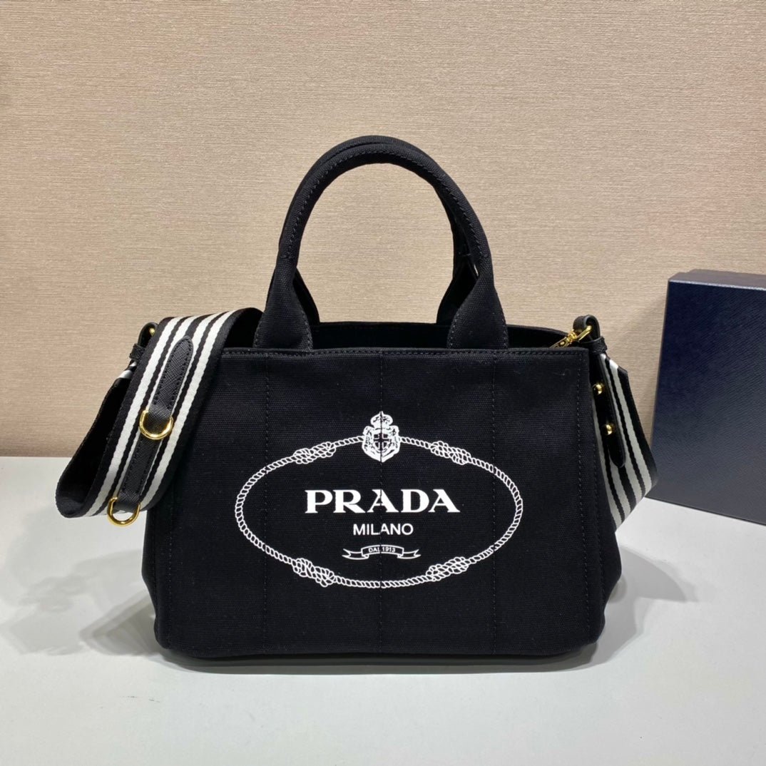 Bolsa tote de tejido estampado PRADA