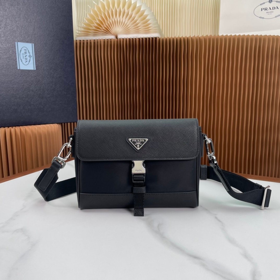 Bolso de hombro Re-Nylon y Saffiano Prada