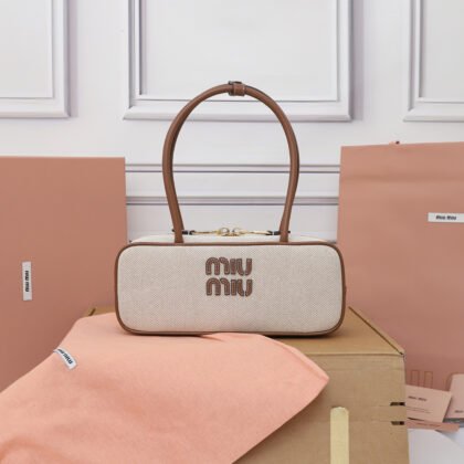 Bolso Beau de lona y piel Miu Miu