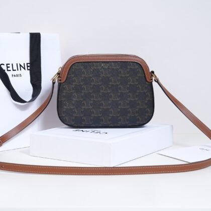 Bolso de hombro pequeño de lona Triomphe Celine