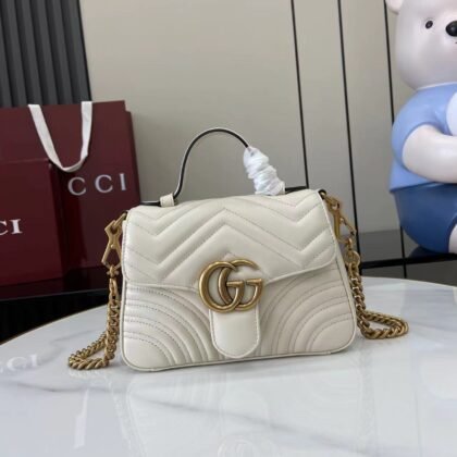 Bolso mano GG Marmont con asa tamaño mediano Gucci