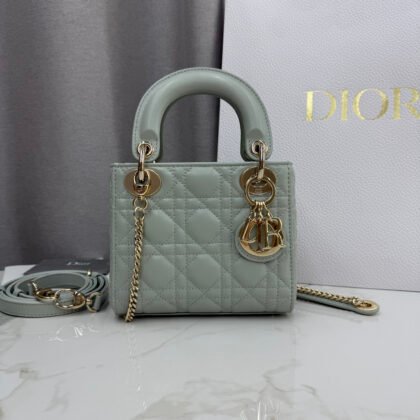 Bolso mini Lady Dior Dior Or con cadena